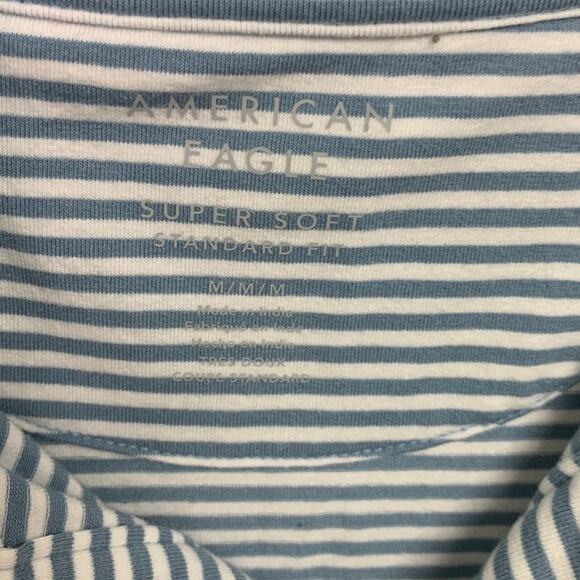 2 New American Eagle Mens Medium Short Sleeve Striped Textured Collared Polos - Picture 3 of 4